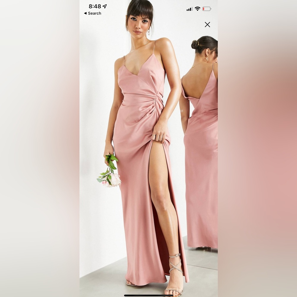 ASOS EDITION satin cami maxi dress in dusky rose - NWT size 10